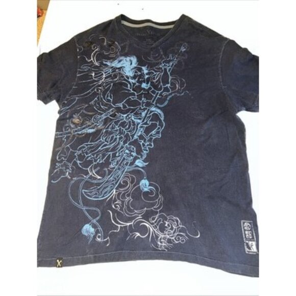 Marc Ecko Tops - Y2K Marc Ecko cut sew Blue And Gold Foil  Witch  Skull. XXL